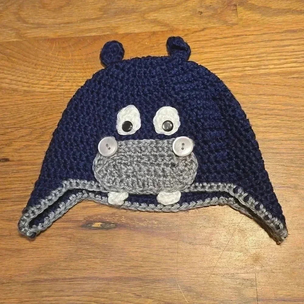 Handmade Hippo Baby Beanie